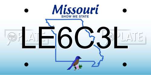 LE6C3L Missouri License Plate