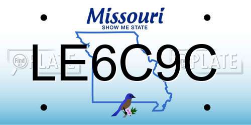LE6C9C Missouri License Plate