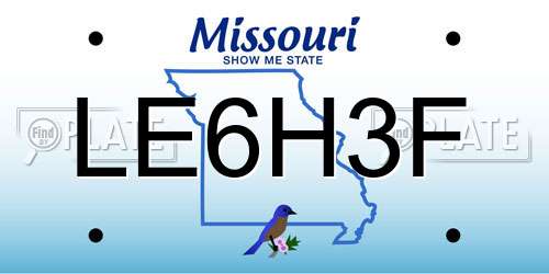 LE6H3F Missouri License Plate