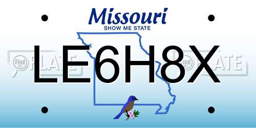 LE6H8X Missouri License Plate