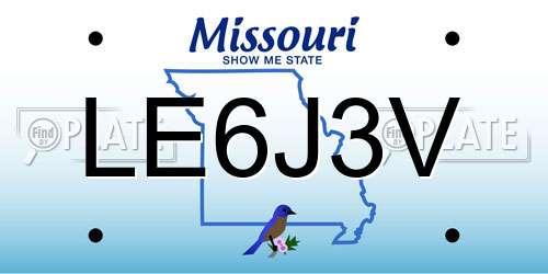 LE6J3V Missouri License Plate