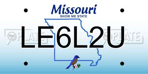 LE6L2U Missouri License Plate