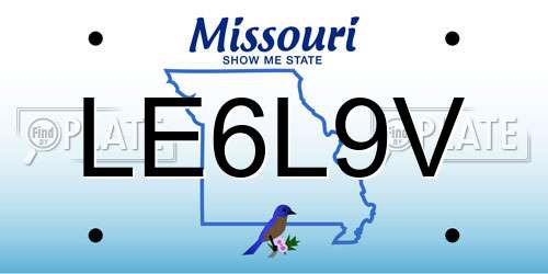 LE6L9V Missouri License Plate
