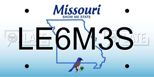 LE6M3S Missouri License Plate