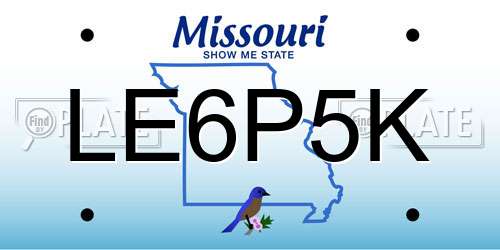 LE6P5K Missouri License Plate