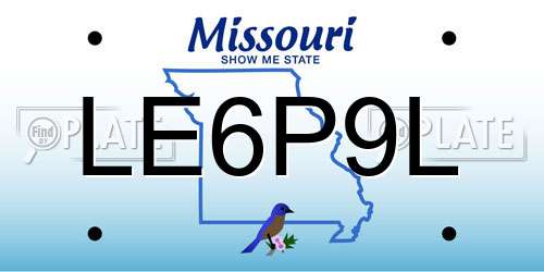 LE6P9L Missouri License Plate