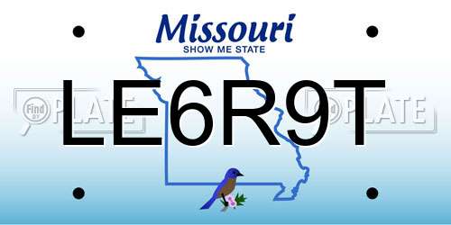 LE6R9T Missouri License Plate
