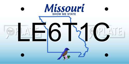 LE6T1C Missouri License Plate
