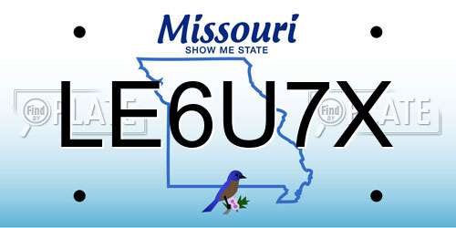 LE6U7X Missouri License Plate