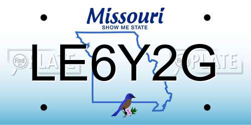 LE6Y2G Missouri License Plate