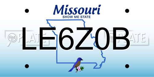 LE6Z0B Missouri License Plate