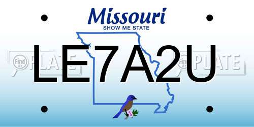 LE7A2U Missouri License Plate