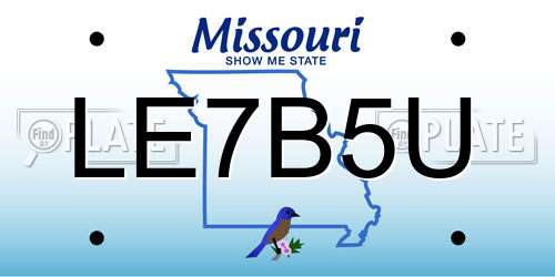 LE7B5U Missouri License Plate