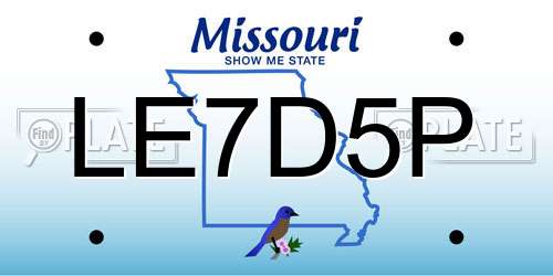 LE7D5P Missouri License Plate