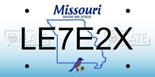 LE7E2X Missouri License Plate