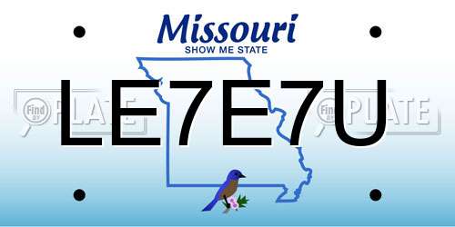 LE7E7U Missouri License Plate