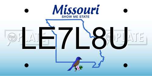 LE7L8U Missouri License Plate