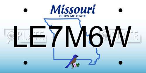 LE7M6W Missouri License Plate