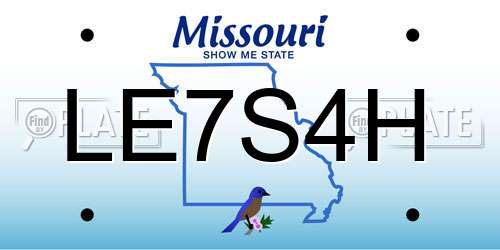 LE7S4H Missouri License Plate