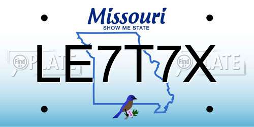 LE7T7X Missouri License Plate