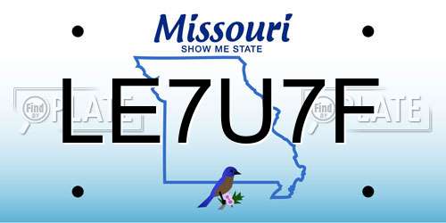 LE7U7F Missouri License Plate