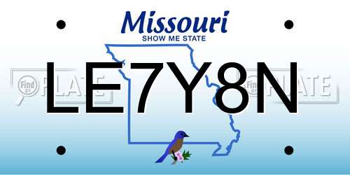 LE7Y8N Missouri License Plate