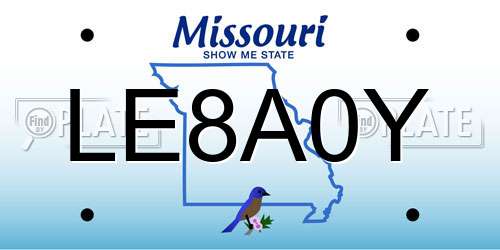LE8A0Y Missouri License Plate