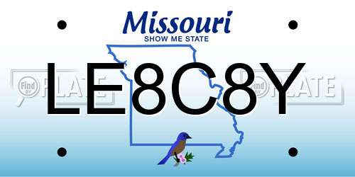 LE8C8Y Missouri License Plate