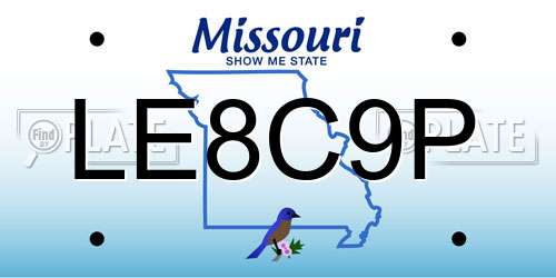 LE8C9P Missouri License Plate
