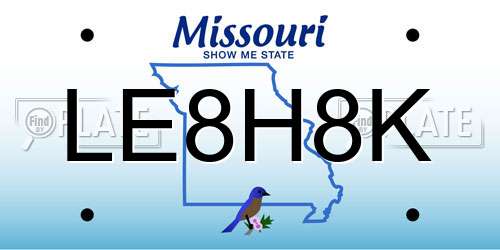 LE8H8K Missouri License Plate
