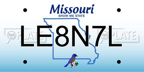 LE8N7L Missouri License Plate
