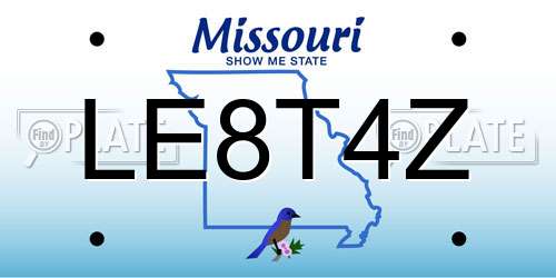 LE8T4Z Missouri License Plate
