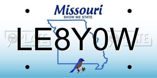 LE8Y0W Missouri License Plate