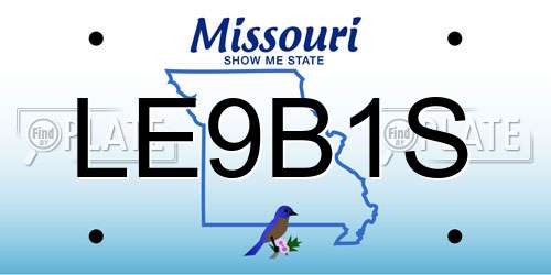 LE9B1S Missouri License Plate