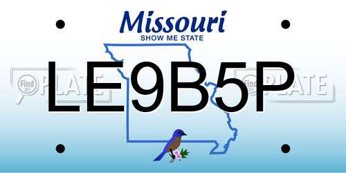 LE9B5P Missouri License Plate