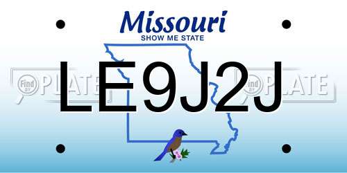 LE9J2J Missouri License Plate