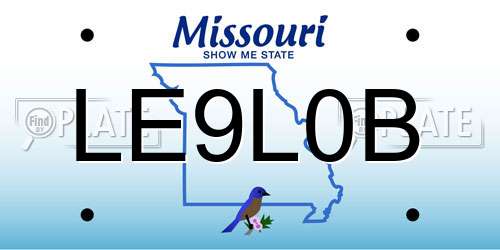 LE9L0B Missouri License Plate