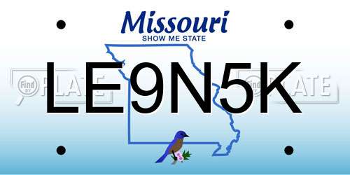 LE9N5K Missouri License Plate