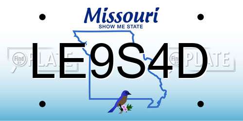 LE9S4D Missouri License Plate