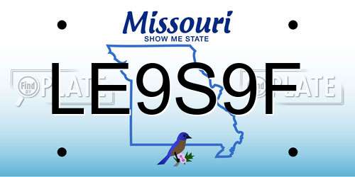 LE9S9F Missouri License Plate