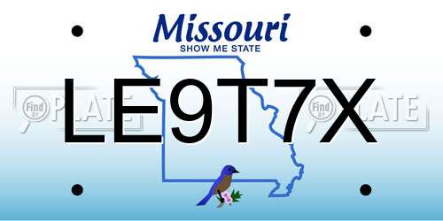 LE9T7X Missouri License Plate