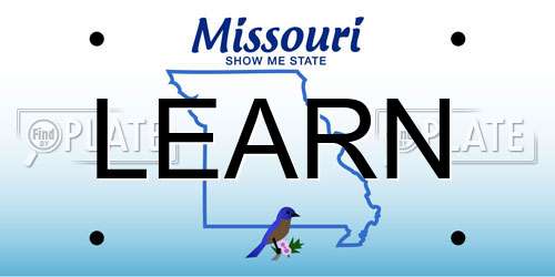 LEARN Missouri License Plate