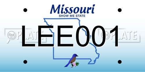 LEE001 Missouri License Plate