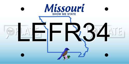 LEFR34 Missouri License Plate