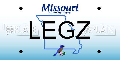 LEGZ Missouri License Plate