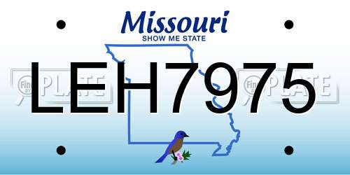 LEH7975 Missouri License Plate