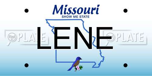 LENE Missouri License Plate