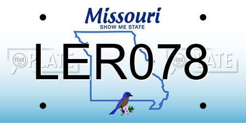 LER078 Missouri License Plate