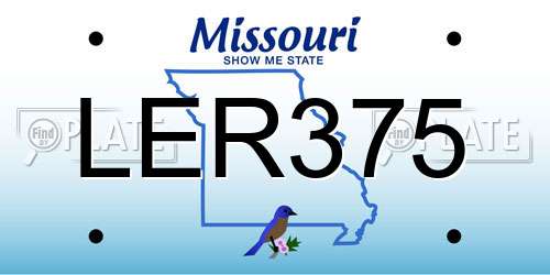 LER375 Missouri License Plate