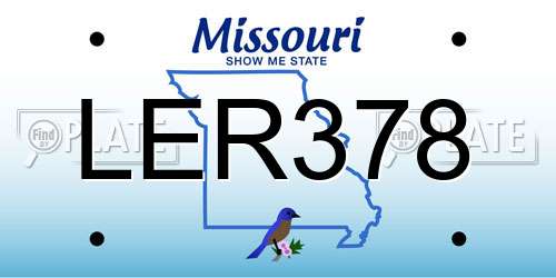 LER378 Missouri License Plate